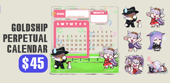 [UMAMUSUME] Perpetual Calendar Set: Golshi & Pals