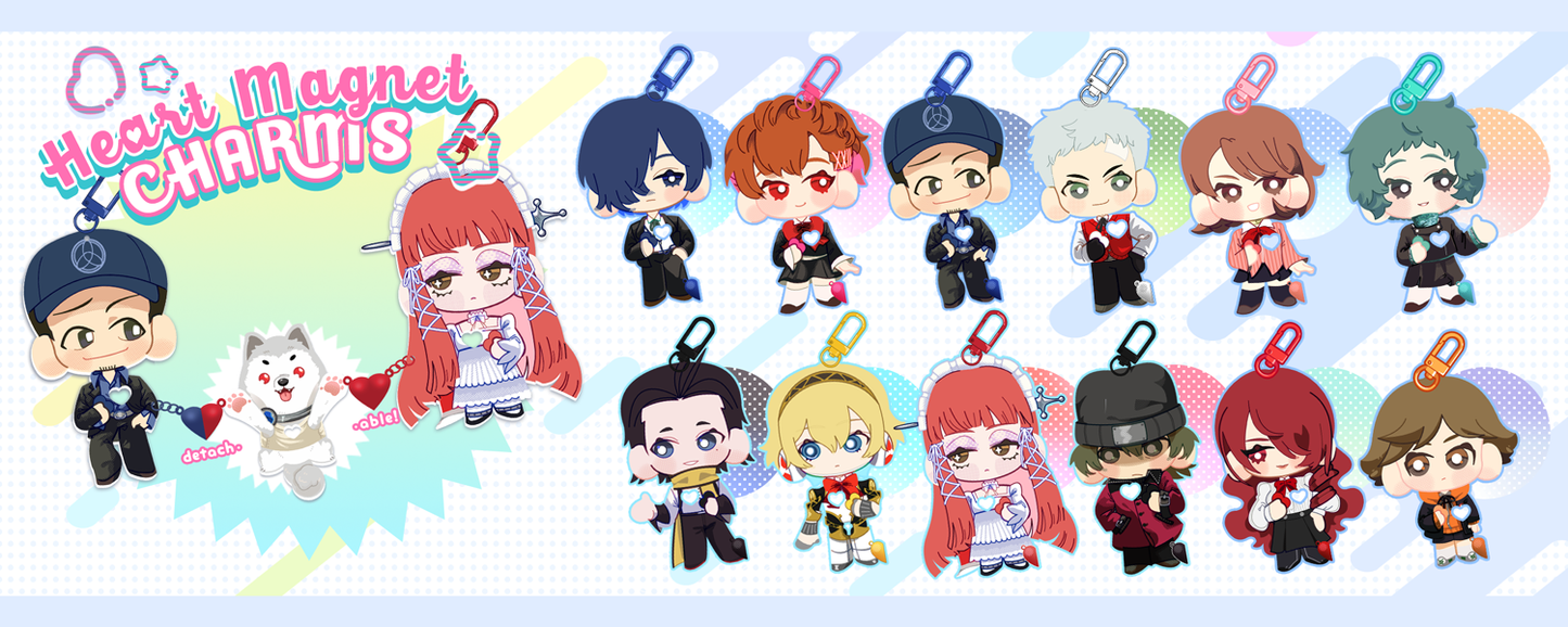 [P3] Heart Magnet Keychains