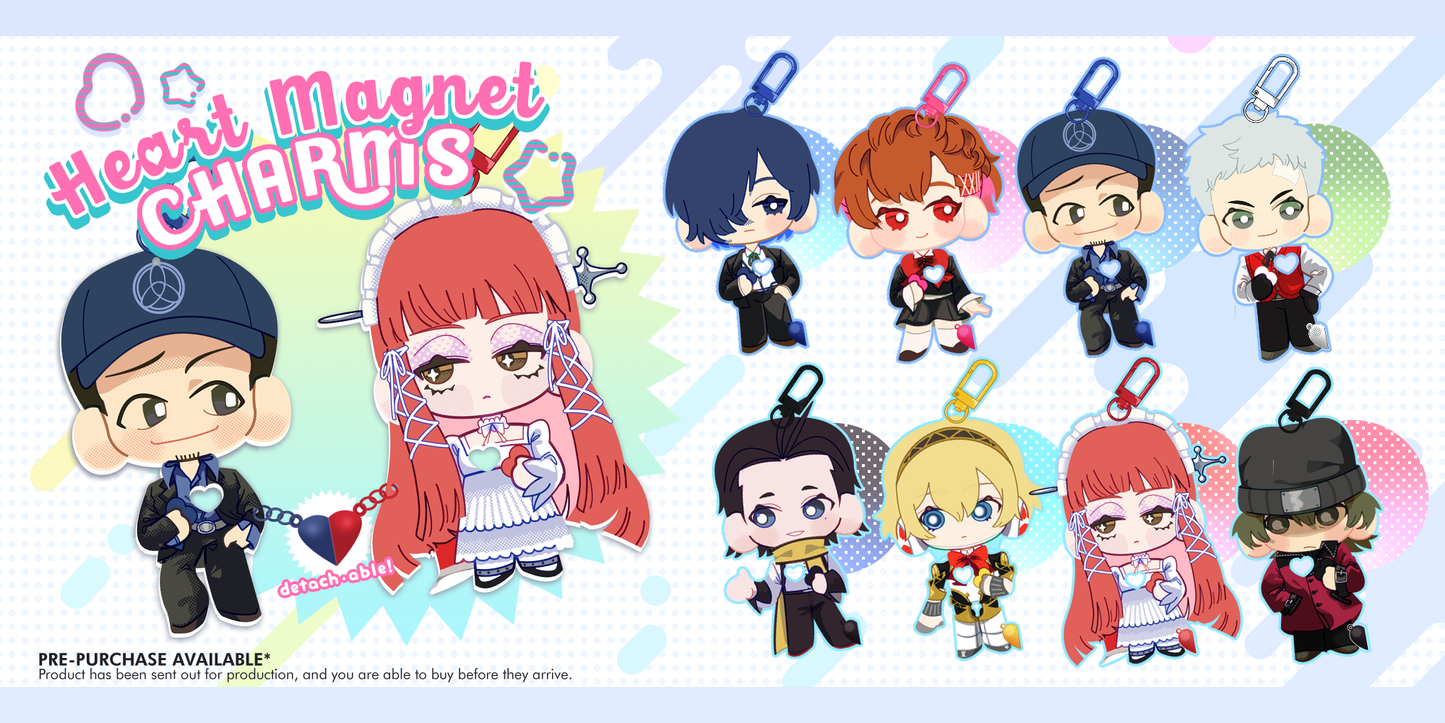 [P3] Heart Magnet Keychains