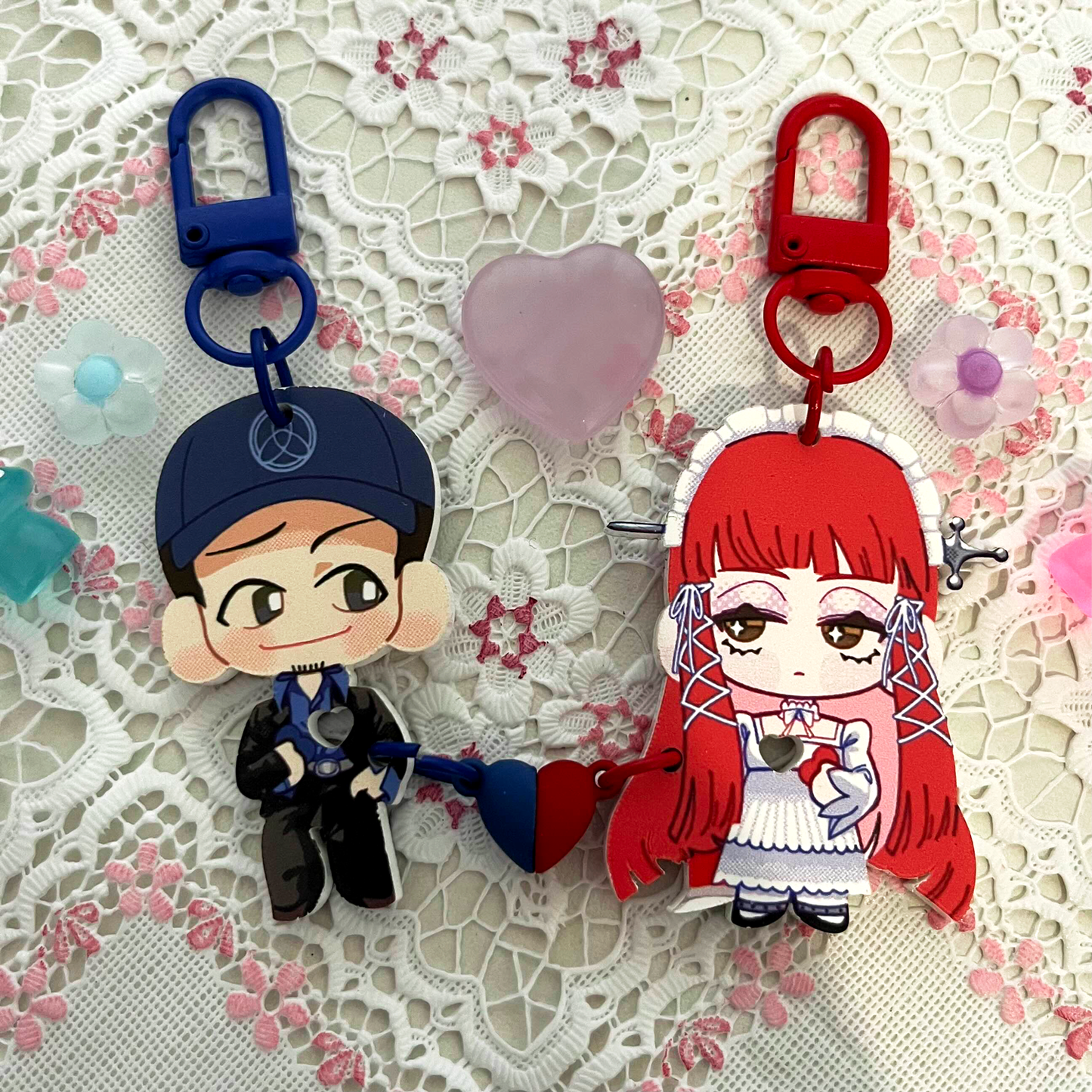 [P3] Heart Magnet Keychains