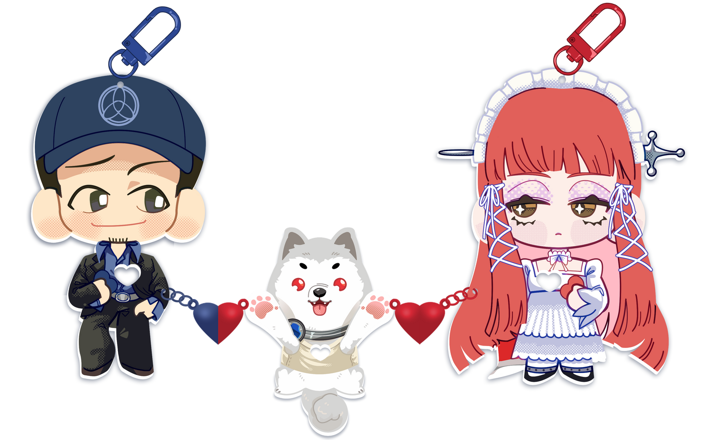 [P3] Heart Magnet Keychains